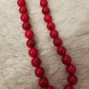 Vintage Coral Red Bead Necklace (wholesale avail)